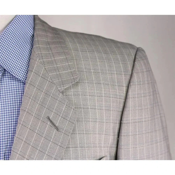 Ermenegildo Zegna Vintage Gray Checkered Patch Pocket 2-Btn Sportcoat Blazer 40R - Picture 4 of 8